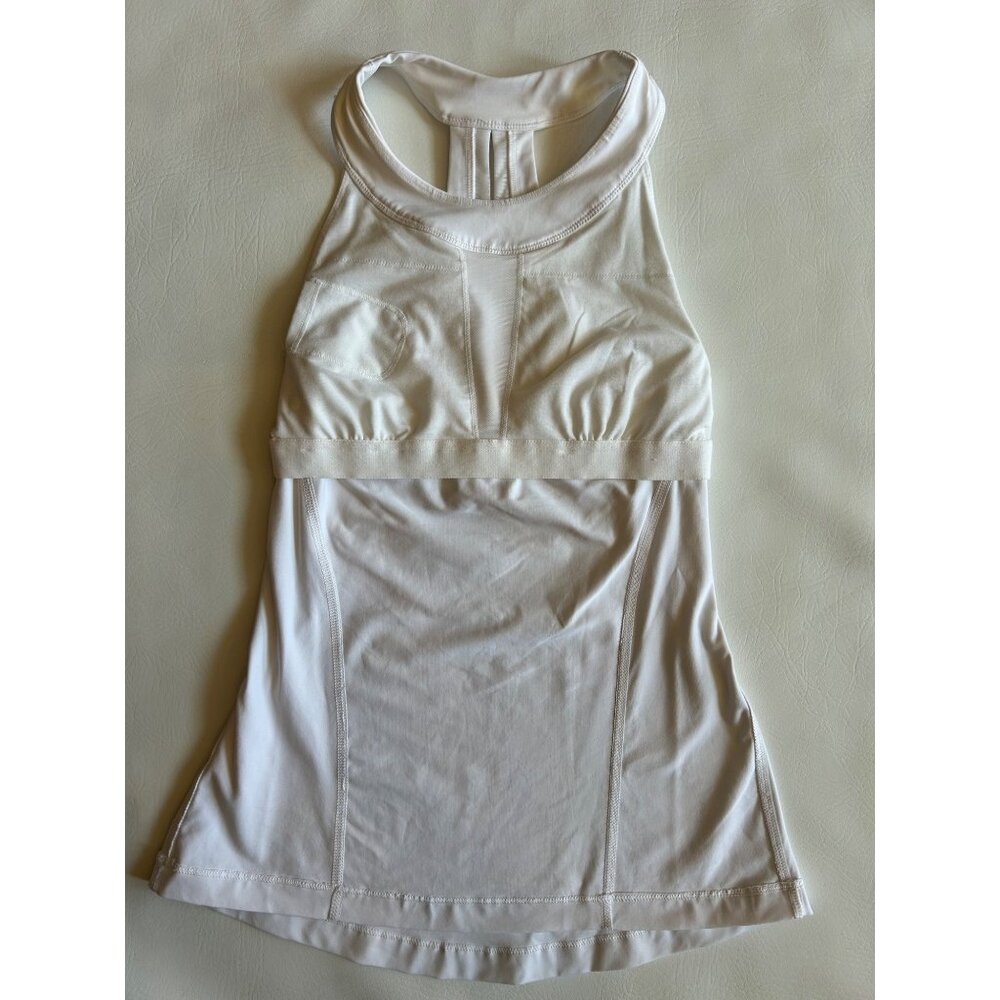 Lululemon Womens XS White Racerback Compression Tank Top Built in Bra - Picture 7 of 8
